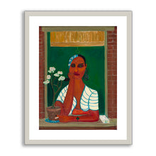Latin Lady in Window by Ralph Fasanella
