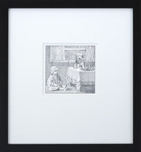 Jenny at the Table by Maurice Sendak Vintage Print Framed in Black - Special Edition, by Museums.Co