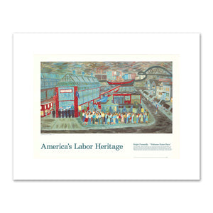 America's Labor Heritage: Welcome Home Boys Poster featuring the artwork by Ralph Fasanella, Welcome Home Boys, 1953. Sales of pre-printed posters fulfilled by Museums.Co