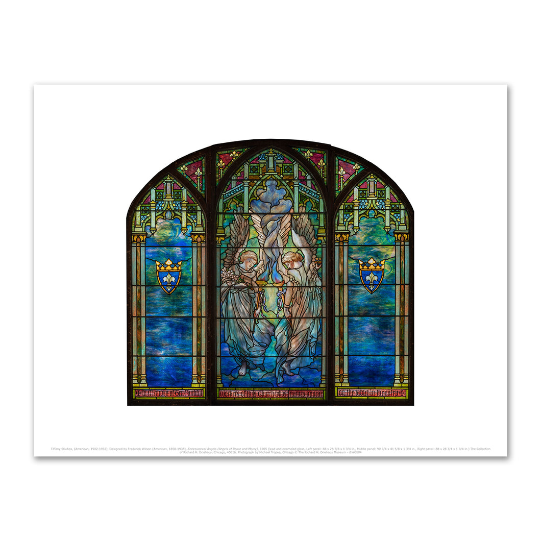 Tiffany Studios, (American, 1902-1932), Designed by Frederick Wilson (American, 1858-1938), Ecclesiastical Angels (Angels of Peace and Mercy), 1905, Fine Art Prints in various sizes by Museums.Co