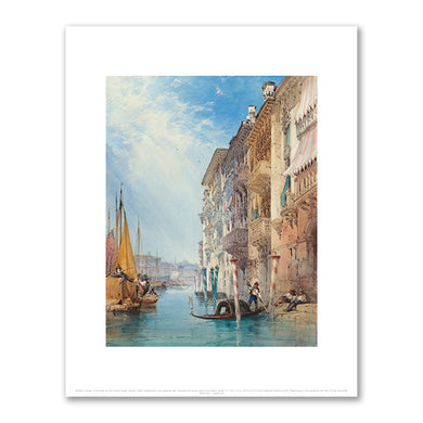 William Callow, A Gondola on the Grand Canal, Venice, 1866, National Gallery of Art, Washington DC. Fine Art Prints in various sizes by Museums.Co