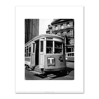 Berenice Abbott, Old Post Office with Trolley - II, Park Row and Broadway, Manhattan, 1938, New York Public Library. Fine Art Prints in various sizes by Museums.Co