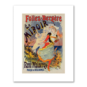 Jules Chéret, les Folies-Bergère "Le Miroir", from Les Maîtres de l'affiche, Volume 4, 1898, New York Public Library. Fine Art Prints in various sizes by Museums.Co