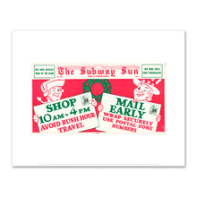 Amelia Opdyke Jones, New York City Transit Authority, The Subway Sun, Shop Early.. Mail Early Vol. XIV No. 4, 1947, New York Transit Museum, XX.2018.4.5. © Metropolitan Transportation Authority. Fine Art Prints in various sizes by Museums.Co