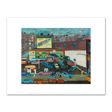 Ralph Fasanella, Happy and Bud's Service Station, 1968, Collection of Marc Fasanella. © Estate of Ralph Fasanella. Fine Art Prints in various sizes by Museums.Co