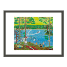 Ralph Fasanella, Marc Fishing, 1985, Collection of Marc Fasanella. © Estate of Ralph Fasanella. Fine Art Prints with black frame in various sizes by Museums.Co