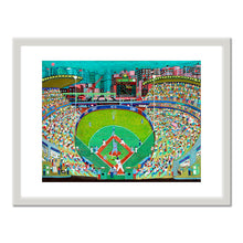 Ralph Fasanella, Night Game - 'Tis a Bunt, 1985, Collection of Marc Fasanella. © Estate of Ralph Fasanella. Art Prints with white frame in various sizes by Museums.Co