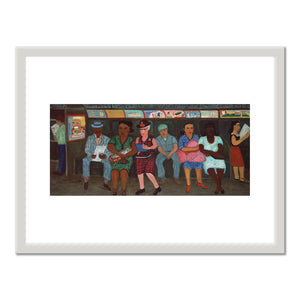 Ralph Fasanella, Subway Riders, 1950, American Folk Art Museum, New York, © Estate of Ralph Fasanella. Art Prints with white frame in various sizes by Museums.Co