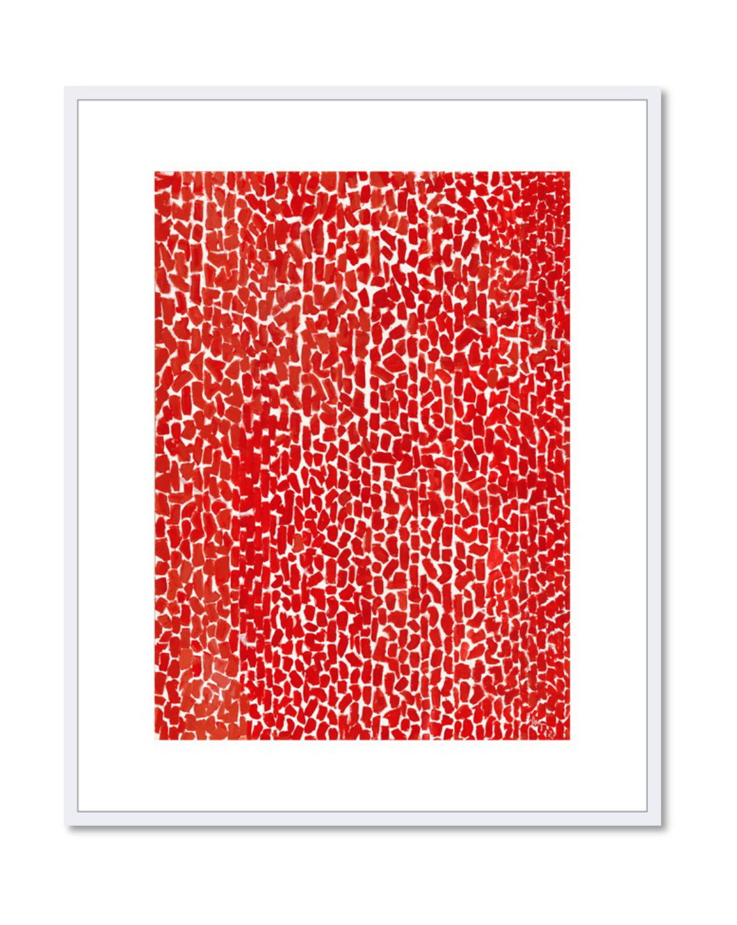 Alma Thomas, Red Rose Cantata, 1973, National Gallery of Art, Washington DC. Giclée print finished with a white shadow box frame. Framed Art Prints in various sizes by Museums.Co