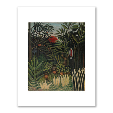 Henri Rousseau, Monkeys and Parrot in the Virgin Forest (Singes et perroquet dans la forêt vierge), c. 1906–1909, Barnes Foundation. Fine Art Prints in various sizes by MuseumsCo