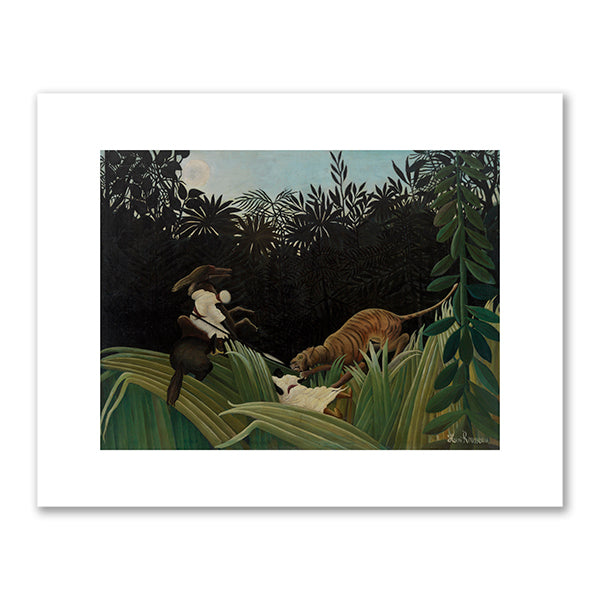 Henri Rousseau, Scouts Attacked by a Tiger (Éclaireurs attaqués par un tigre), 1904, Barnes Foundation. Fine Art Prints in various sizes by Museums.Co