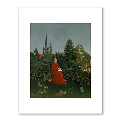 Henri Rousseau, Portrait of a Woman in a Landscape (Portrait de femme dans un paysage), 1899, The Barnes Foundation. Fine Art Prints in various sizes by Museums.Co
