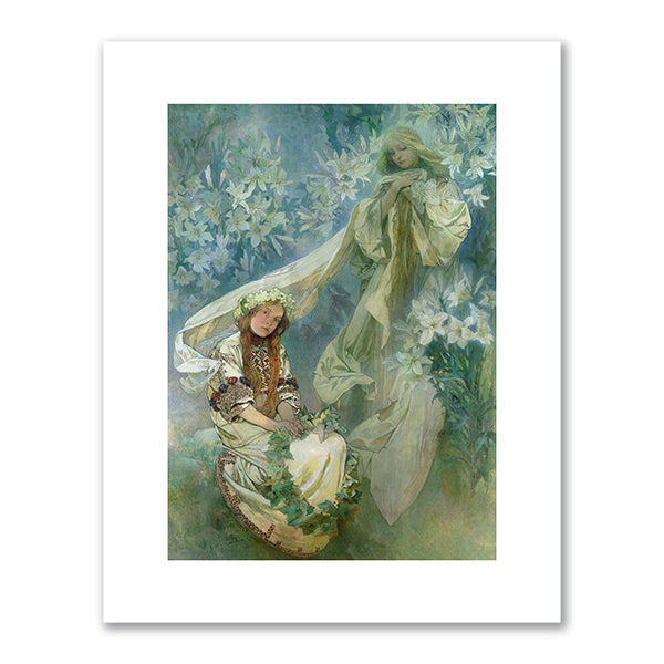 Alphonse Mucha, Madonna of the Lilies, 1905, Mucha Trust Collection, Prague, Czech Republic. Photo © Bridgeman Images. Fine Art Prints in various sizes by Museums.Co