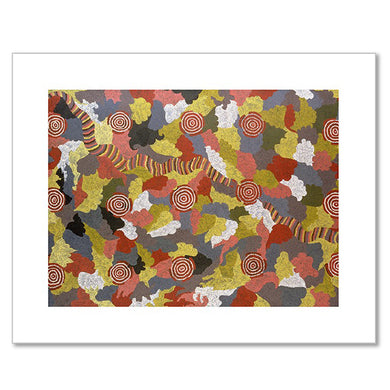 Ginger Tjakamarra, painted with the assistance of his wife Wingie Napaltjarri, Rainbow Serpent Dreaming, 1989, Corbally Stourton Contemporary Art, Australia. © Ginger Tjakamarra / Aboriginal Artists Agency. Photo © Corbally Stourton Contemporary Art, Australia / Bridgeman Images. Fine Art Prints in various sizes by Museums.Co