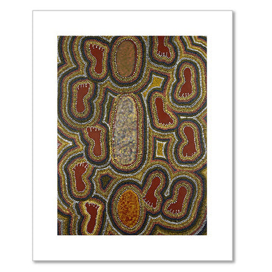 Ginger Tjakamarra, Snake and Kangaroo Dreaming, 1991, Corbally Stourton Contemporary Art, Australia. © Ginger Tjakamarra / Aboriginal Artists Agency. Photo © Corbally Stourton Contemporary Art, Australia / Bridgeman Images. Fine Art Prints in various sizes by Museums.Co