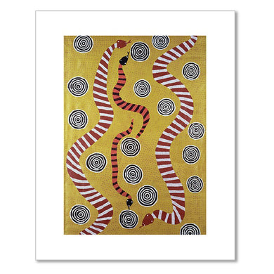 Billy Stockman Tjapaltjarri, Snake Dreaming, 1989, Corbally Stourton Contemporary Art, Australia. © Billy Stockman Tjapaltjarri / Aboriginal Artists Agency. Photo © Corbally Stourton Contemporary Art, Australia / Bridgeman Images. Fine Art Prints in various sizes by Museums.Co