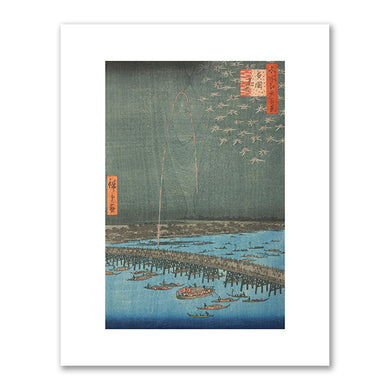 Utagawa Hiroshige, Fireworks at Ryōgoku (Ryōgoku hanabi), from the series One Hundred Famous Views of Edo (Meisho Edo hyakkei), 1858, The Art Institute of Chicago. Fine Art Prints in various sizes by Museums.Co