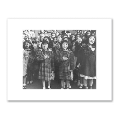 Dorothea Lange, Children of the Weill Public School Shown in a Flag Pledge Ceremony, San Francisco, California, April 1942 printed c. 1965, Library of Congress. Fine Art Prints in various sizes by Museums.Co