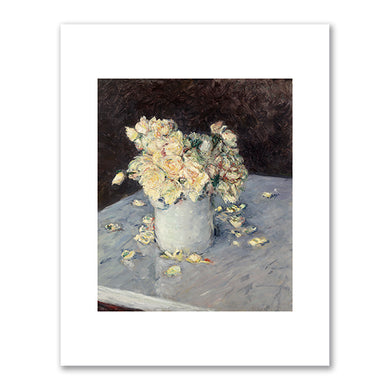 Gustave Caillebotte, Yellow Roses in a Vase (Roses jaunes dans un vase), 1862, Dallas Museum of Art. Fine Art Prints in various sizes by Museums.Co
