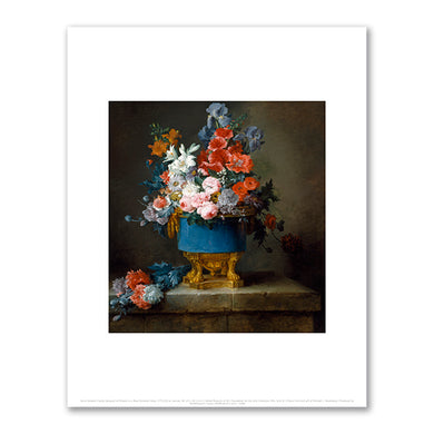Anne Vallayer-Coster, Bouquet of Flowers in a Blue Porcelain Vase, 1776, Dallas Museum of Art. Fine Art Prints in various sizes by Museums.Co