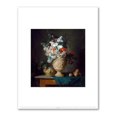 Anne Vallayer-Coster, Bouquet of Flowers in a Terracotta Vase, with Peaches and Grapes, 1776, Dallas Museum of Art. Fine Art Prints in various sizes by Museums.Co