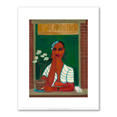 Latin Lady in Window by Ralph Fasanella