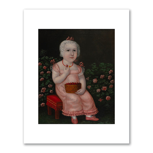 Joshua Johnson, Seated Girl with Strawberries, 1803-1805, Fenimore Art Museum, Cooperstown, New York. Fine Art Prints on various sizes by Museums.Co