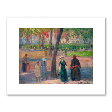 William Glackens, Washington Square---The Green Dress, c. 1910, Fenimore Art Museum, Cooperstown, New York. Fine Art Prints in various sizes by Museums.Co