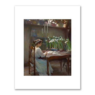 Mary Bradish Titcomb, The Writer, c. 1912, National Gallery of Art, Washington DC. Fine Art Prints in various sizes by Museums.Co