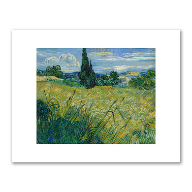 Vincent van Gogh, Green Wheat Field with Cypress, 1889, National Gallery in Prague. Fine Art Prints in various sizes by Museums.Co