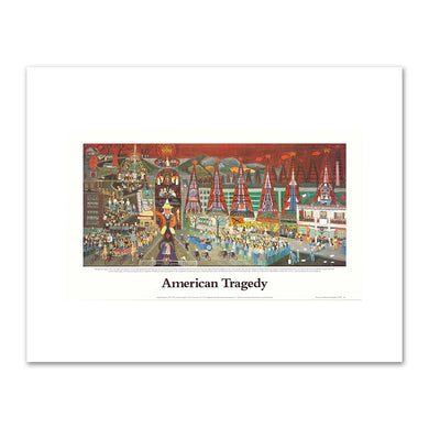 American Tragedy Poster. Featuring artwork by Ralph Fasanella
