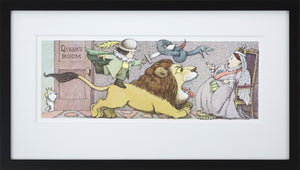 Queen's Room by Maurice Sendak Vintage Print Framed in Black - Special Edition, by Museums.Co