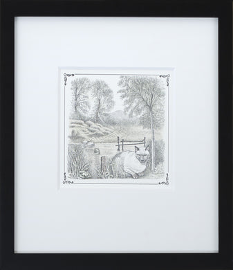 Cat by Lake by Maurice Sendak Framed Art Print - Special Edition