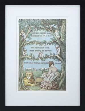 Sleep, Sleep, Beauty Bright by Maurice Sendak Vintage Print Framed in Black - Special Edition, by Museums.Co