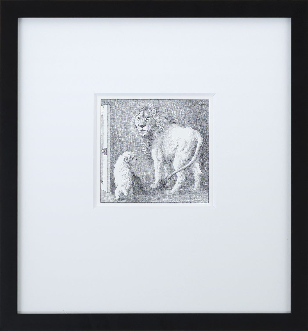 Jenny and Lion by Maurice Sendak Vintage Print Framed in Black - Special Edition, by Museums.Co