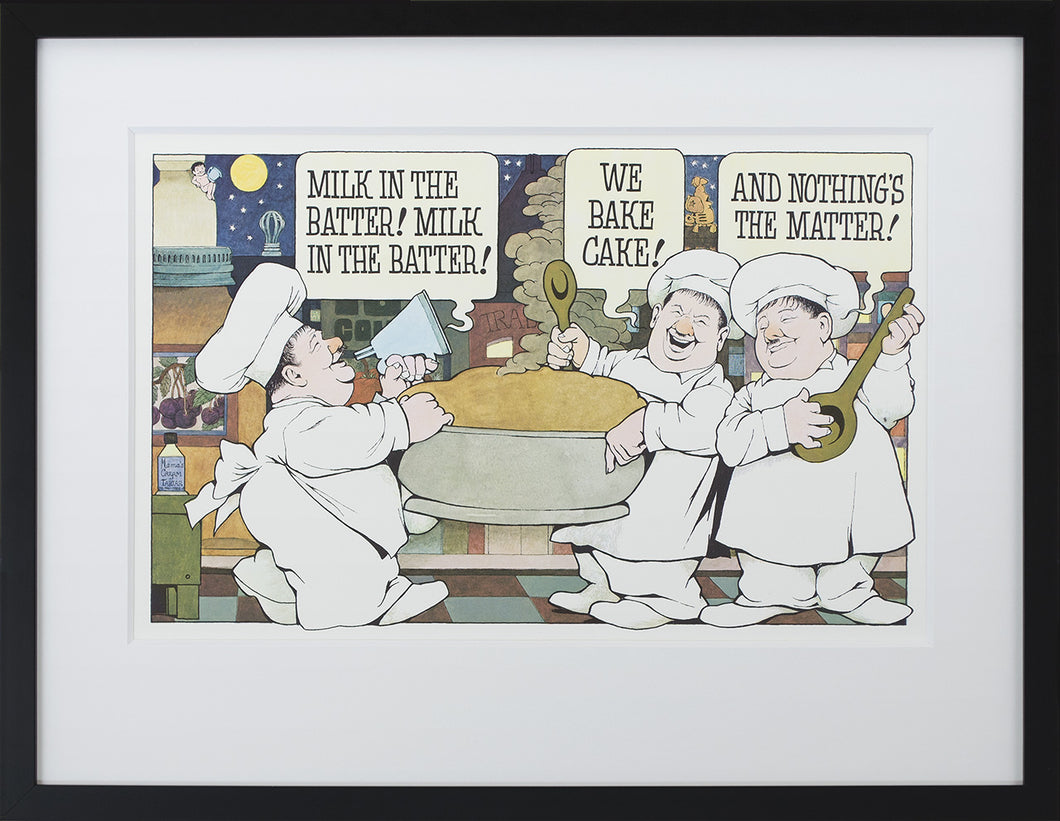 Milk in the Batter by Maurice Sendak Vintage Print Framed in Black - Special Edition, by Museums.Co