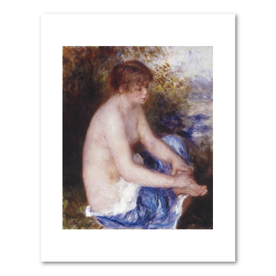 Pierre-Auguste Renoir, Petit nu bleu (Little Blue Nude), ca. 1878–1879, Albright-Knox Art Gallery, Buffalo, NY. Fine Art Prints in various sizes by Museums.Co