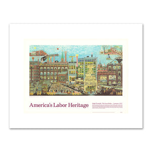 America's Labor Heritage: The Great Strike - Lawrence, 1912 Poster featuring the artwork by Ralph Fasanella, The Great Strike - Lawrence, 1912, 1978. Sales of pre-printed posters fulfilled by Museums.Co