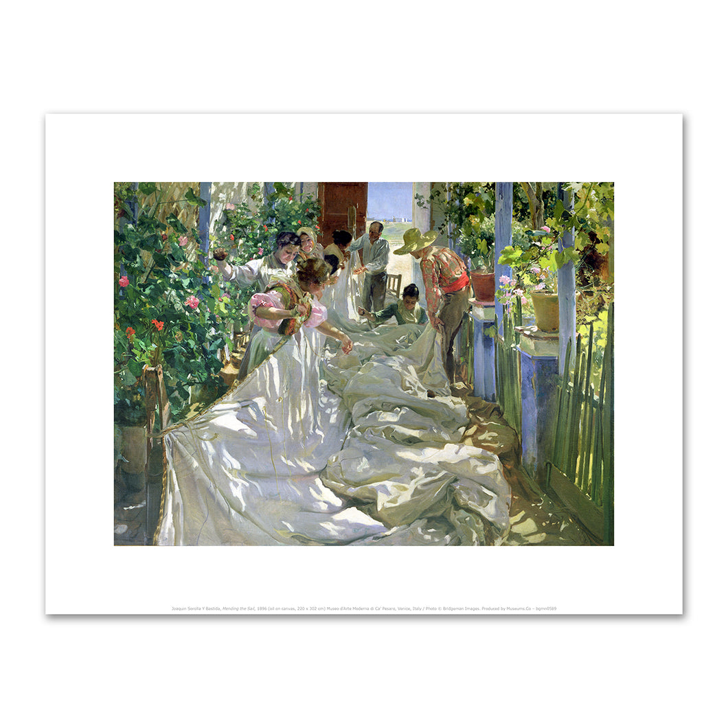 Joaquin Sorolla Y Bastida, Mending the Sail, 1896, Fine Art Prints in various sizes by Museums.Co