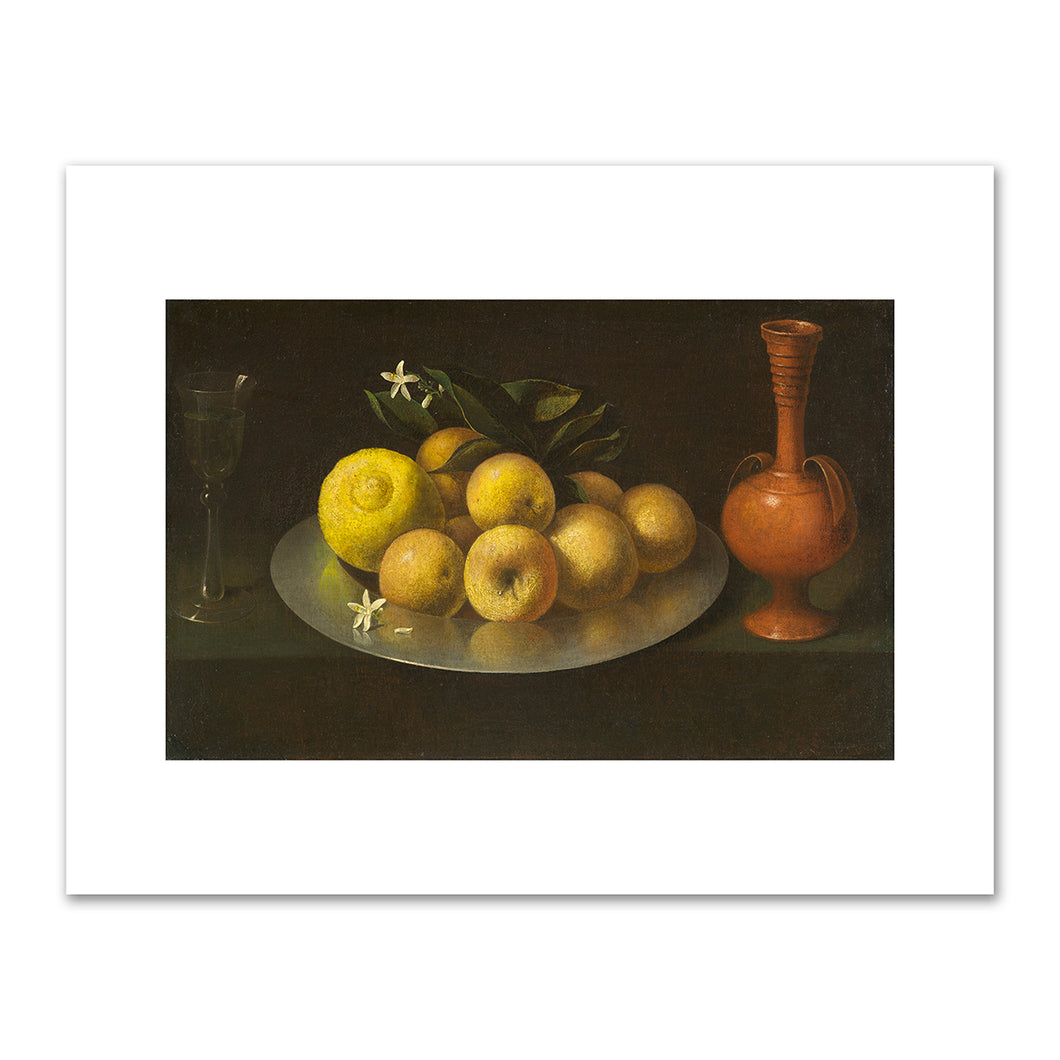 Francisco de Zurbarán, Still Life with Glass, Fruit, and Jar, circa 1650, North Carolina Museum of Art. Fine Art Prints in various sizes by Museums.Co