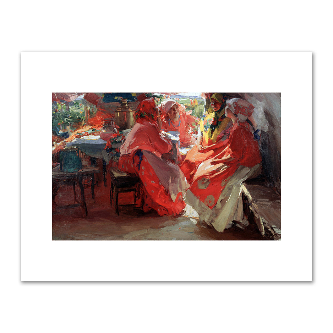 Abram Arkhipov, The Visit, 1914, State Tretyakov Gallery, Moscow; Photo © Fine Art Images / Bridgeman Images. Fine Art Prints in various sizes by Museums.Co