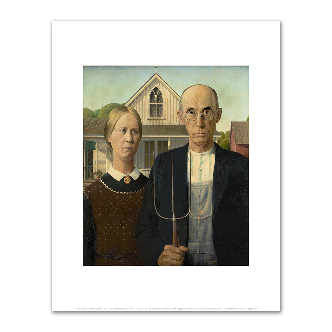 Grant Wood, American Gothic, 1930, The Art Institute of Chicago. Fine Art Prints in various sizes by Museums.Co