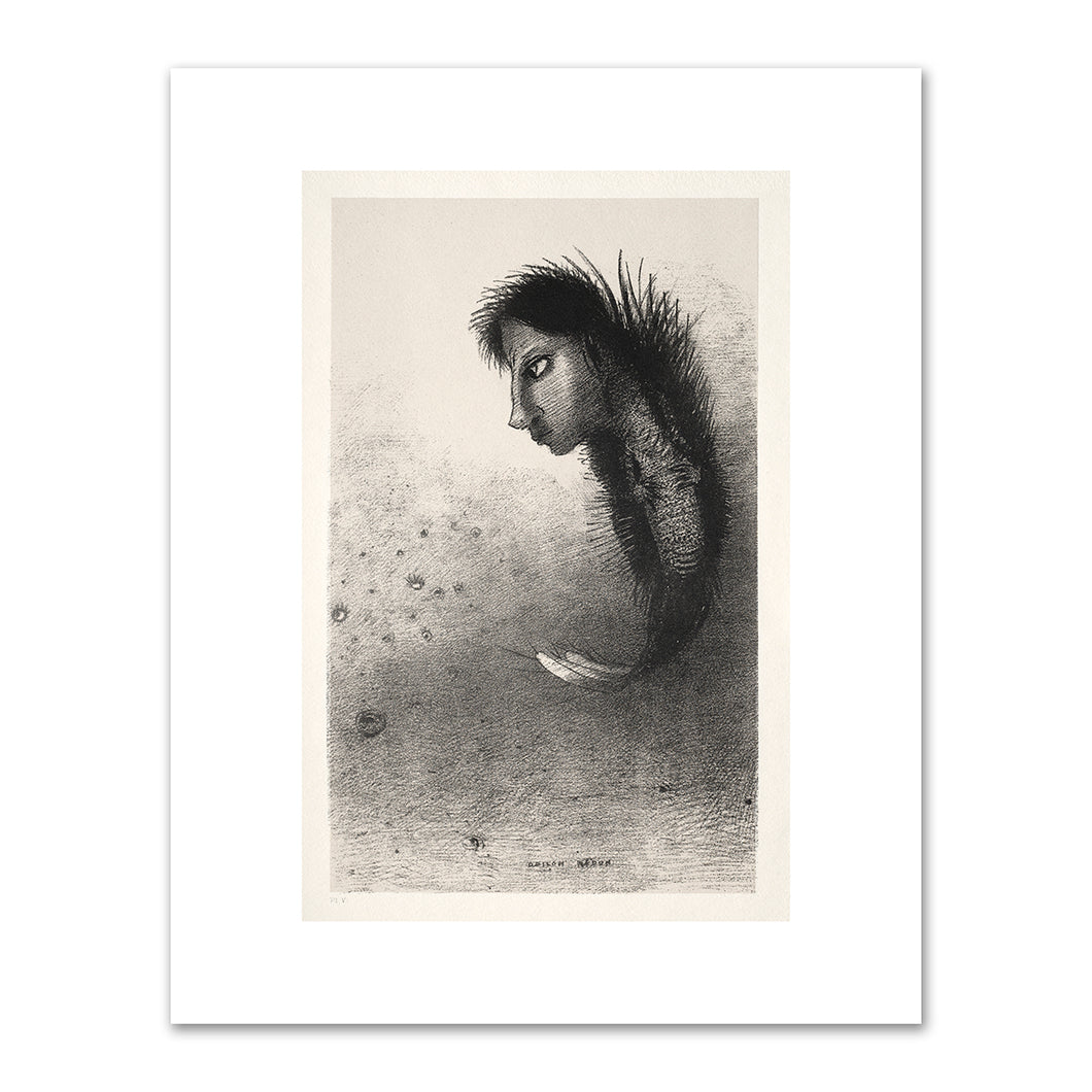 Odilon Redon, The Temptation of Saint Anthony (First Series): Then There Appears a Singular Being, Having the Head of a Man on the Body of a Fish, 1888, The Cleveland Museum of Art. Fine Art Prints in various sizes by Museums.Co