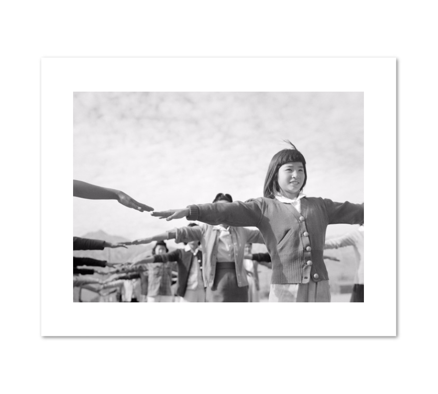 Ansel Adams, Calesthenics [sic] Female internees practicing calisthenics at Manzanar internment camp, Fine Art Prints in various sizes by Museums.Co