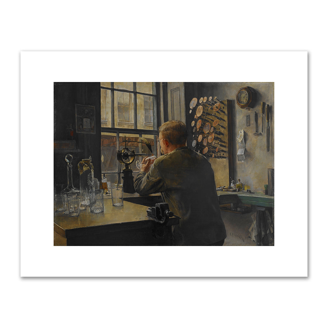 Charles Frederick Ulrich, The Glass Engraver, 1883, Crystal Bridges Museum of American Art, Bentonville, Arkansas. Fine Art Prints in various sizes by Museums.Co