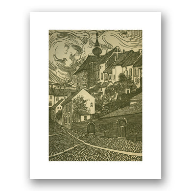 Jacob Gerard Veldheer, Ohne Titel (Kleinstadt) Untitled (Small Town), 1895, Courtesy of Denenberg Fine Arts. Fine Art Prints in various sizes by Museums.Co