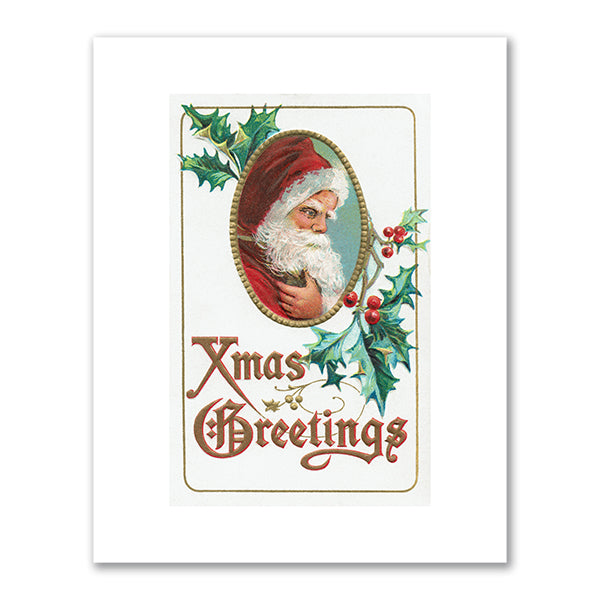 Unknown Artist, Xmas Greetings, 1908 (embossed chromolithograph, 3 1/2 x 5 1/2 in.) Private Collection. Fine Art Prints in various sizes by Museums.Co