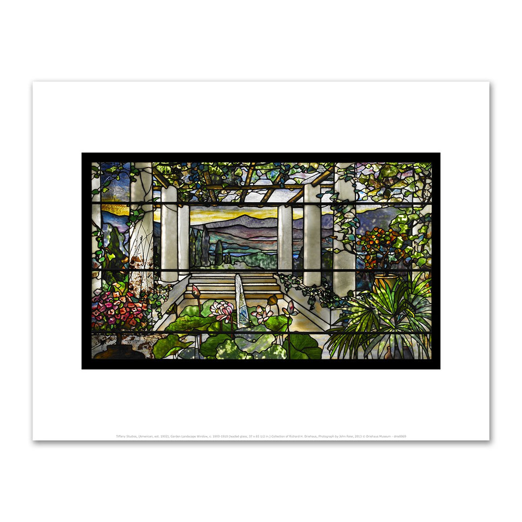 Tiffany Studios, (American, est. 1902), Garden Landscape Window, c. 1900-1910, Fine Art Prints in various sizes by Museums.Co