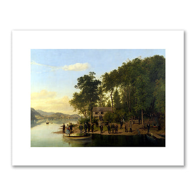 Louis Remy Mignot, Lake Party at Three Mile Point, Otsego Lake, New York, 1852-1860, Fenimore Art Museum, Cooperstown, New York. Fine Art Prints in various sizes by Museums.Co