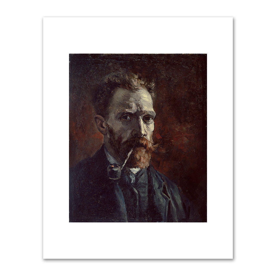 Vincent van Gogh, Self-portrait with Pipe, 1886-Sept till 1886-Nov, Van Gogh Museum, Amsterdam. Fine Art Prints in various sizes by Museums.Co
